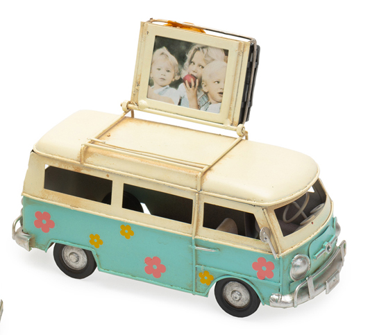 Kph Bus Flowerpower blau 16,5x7,5x9,5 cm Dekorahmen