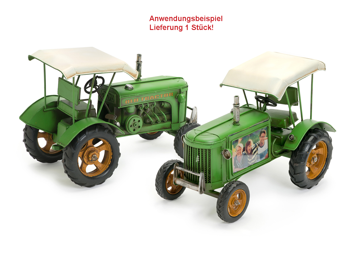 Kph Traktor grün 29x15,5x18,5 cm Dekorahmen aus Metall