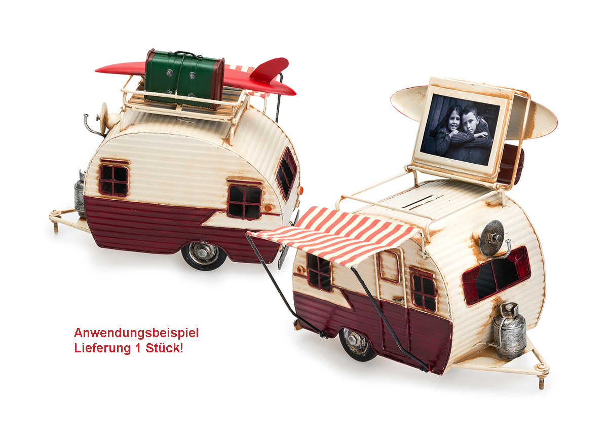 Kph Wohnwagen rot 23x19x13,5 cm Dekorahmen aus Metall
